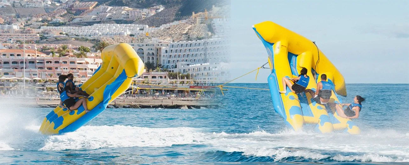 Deportes acuáticos como parascending y banana en Tenerife