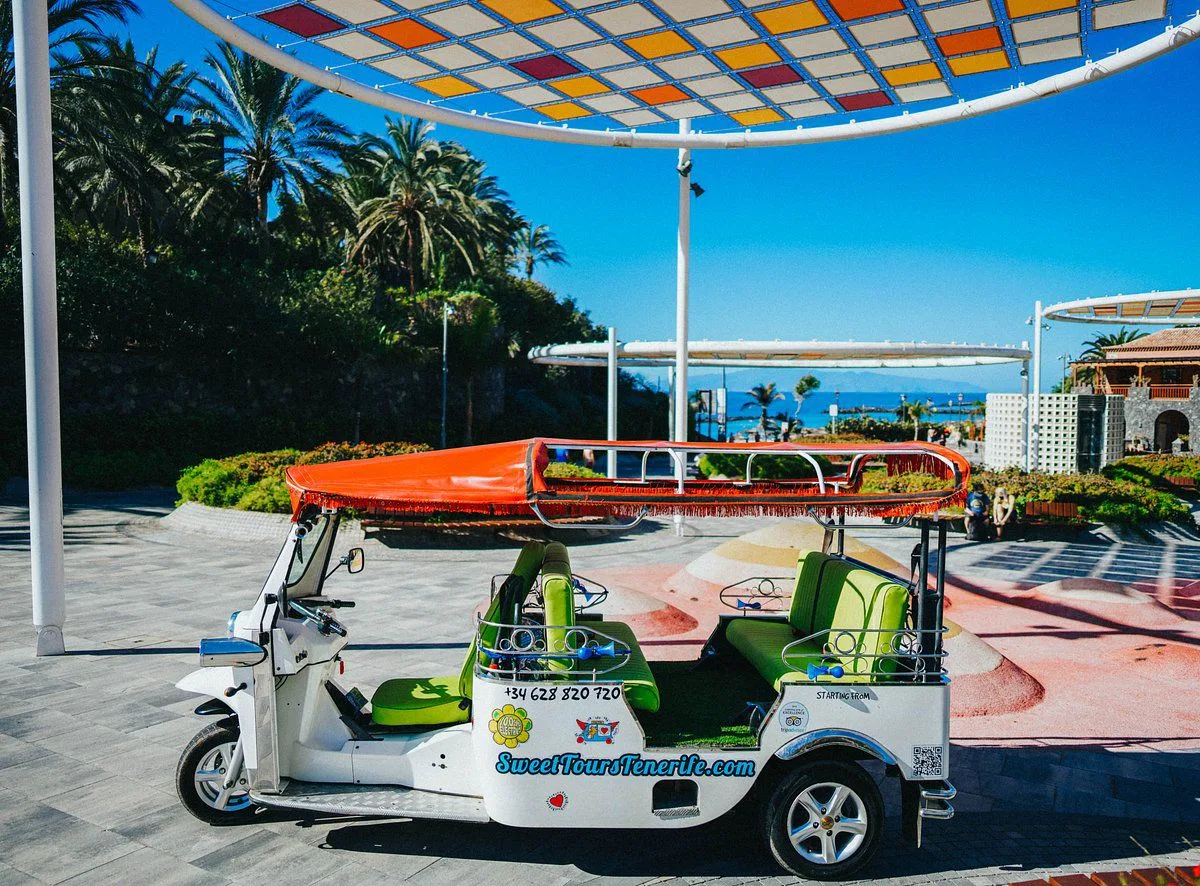 Colourful tuk tuk for the on-road tour in Tenerife